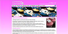 Web Design for Cambridge based Cupcake company Cambridge Cupcakes.